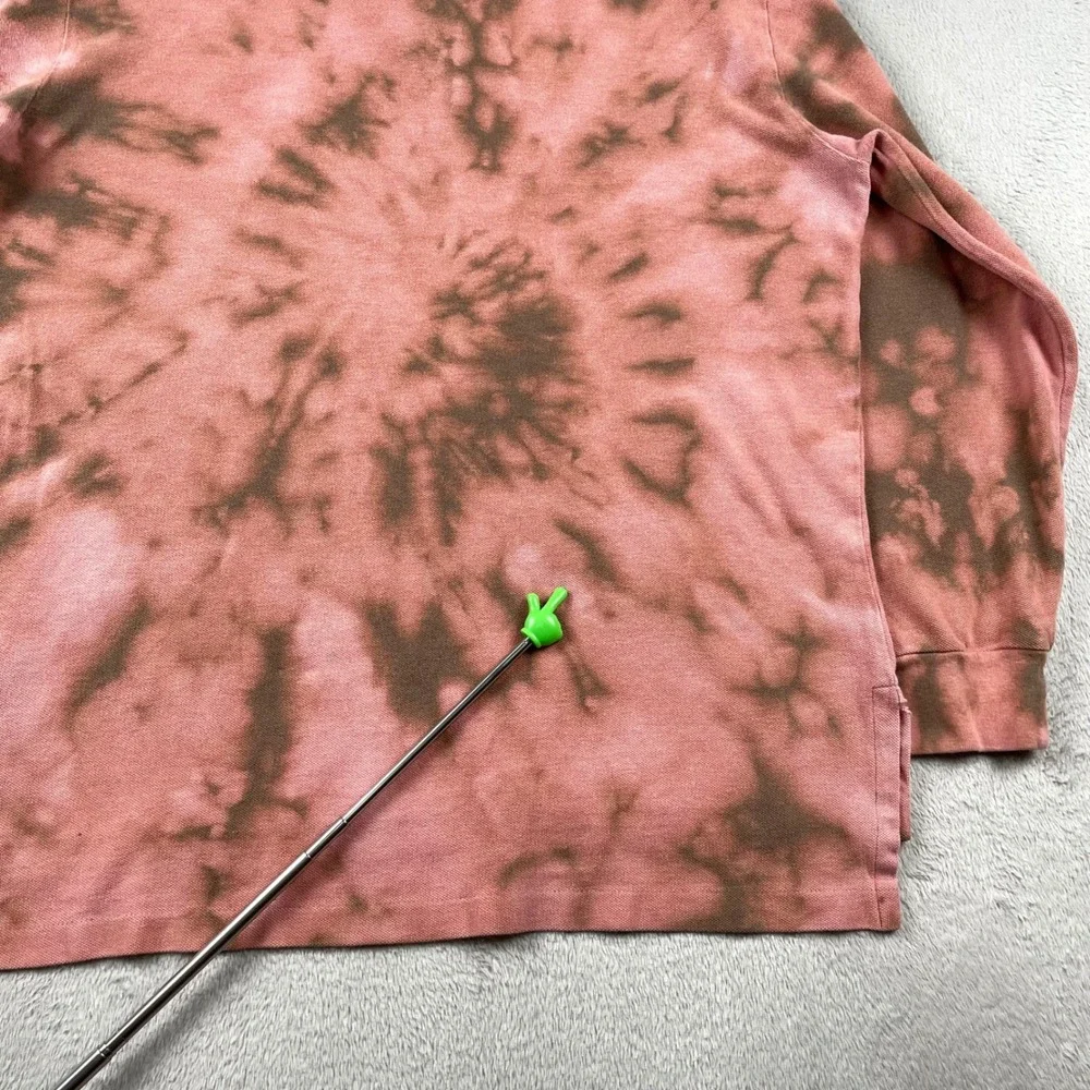 Polo Ralph Lauren Shirt Mens Large Pink Brown Tie Dye Long Sleeve  USA Made